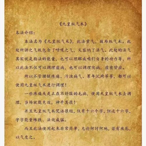 韩震九皇纵气术