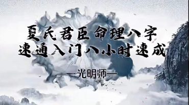 光明师亲授 夏氏君臣命理八字速通入门八小时速成